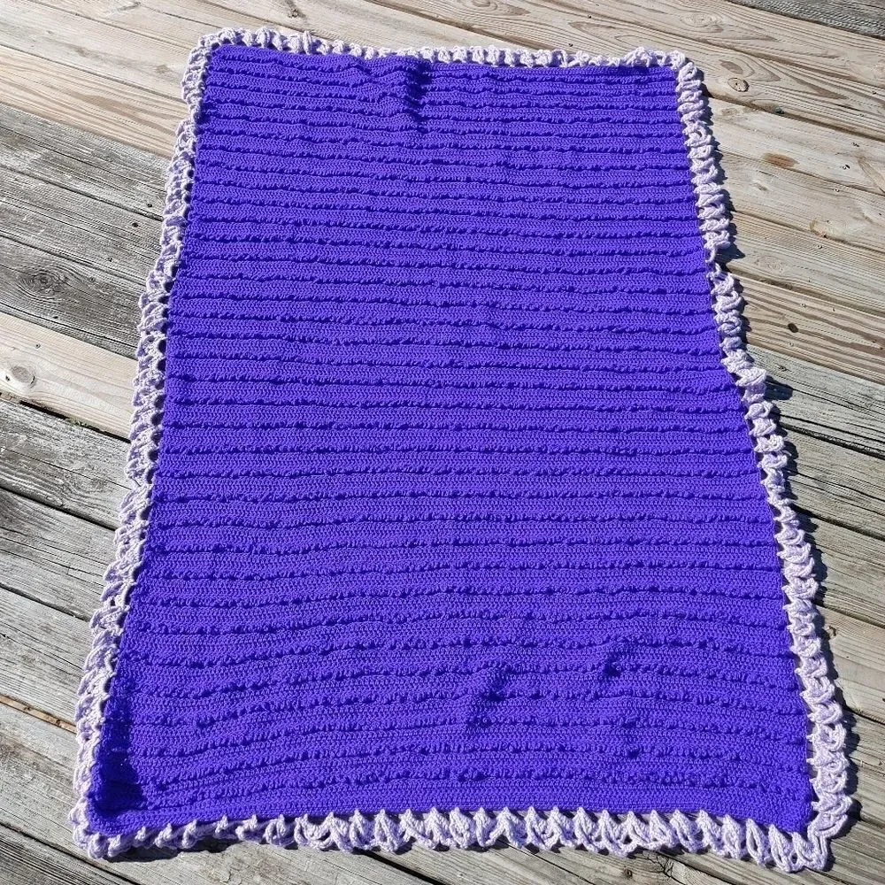 Hand Crochet Purple Lavender Lace Like Crochet Tri